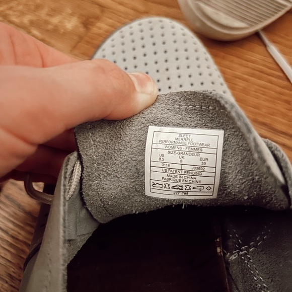 Merrell Women's Around Town LACE AIR Fashion Leather Sneaker Sleet Size 8.5 - Picture 7 of 7